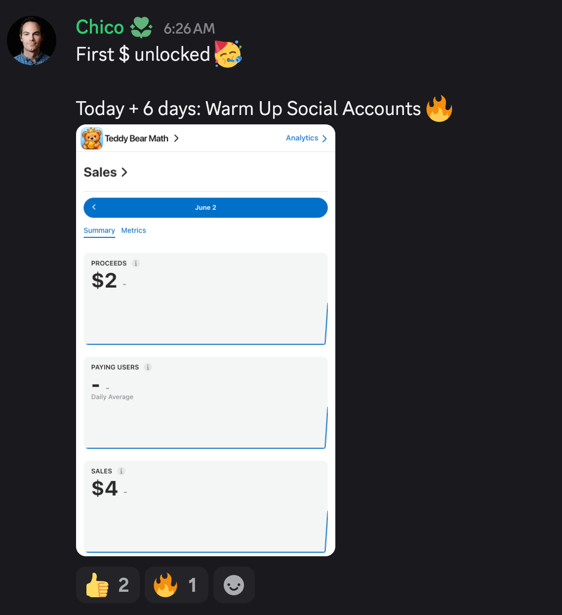 Crew member testimonial from Discord